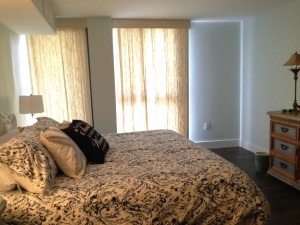Closed custom curtains in a bedroom in Millville DE